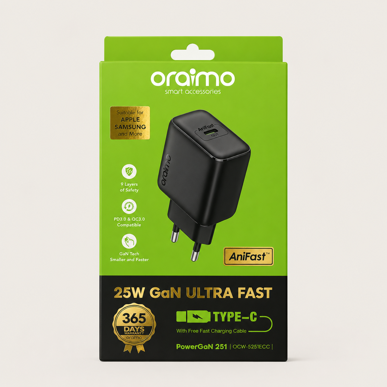 Oraimo Chargeur complet(cable type-c)