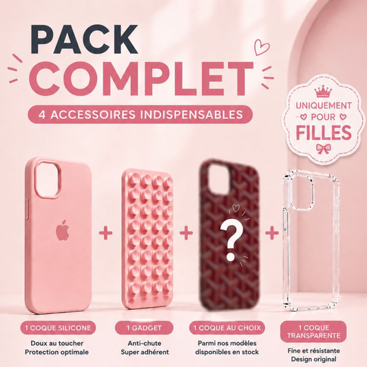 Pack  3 Pochette silicone + Transparente + Generic  + 1 de votre choix
